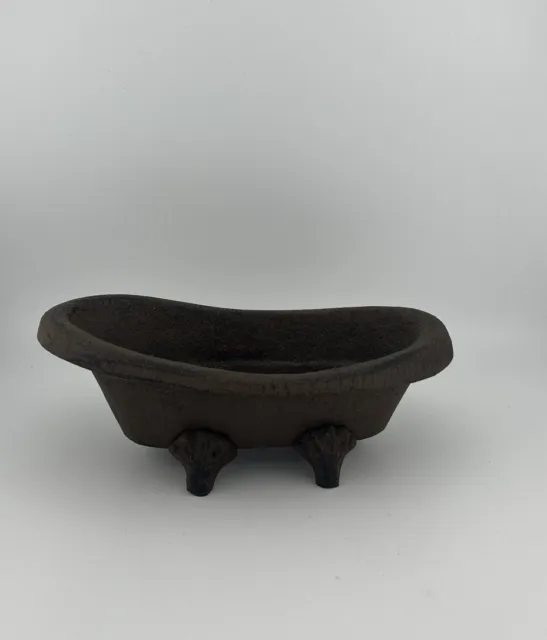 Upper Deck Small Cast Iron Claw Foot Bath Tub / Soap Holder 2+ lbs!
