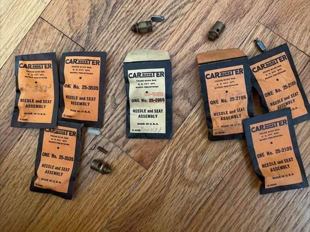 Vintage Carter Carbureter 25-219S  25-353S 25-585S Lot Of 7 Needle & Seats