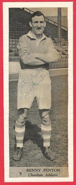 Benny Fenton Charlton Athletic Fc 1947-1955 West Ham Utd Rare Original Autograph