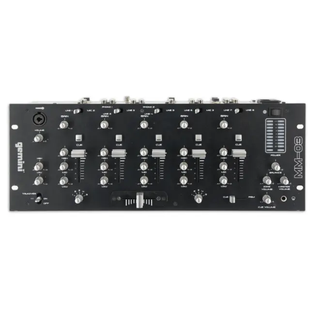 Gemini MM-03 5-Kanal DJ Mixer 19"- 4HE- Clubmixer für Rackeinbau [G]