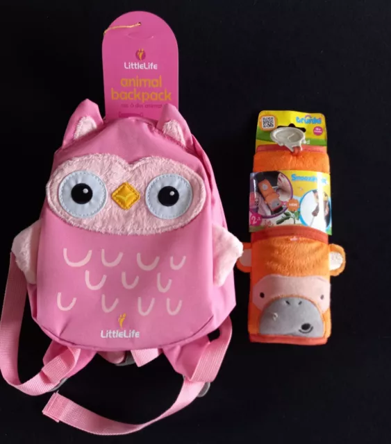 Littlelife Owl Backpack & Trunki Snoozihedz Seat Belt Pad-Special Offer