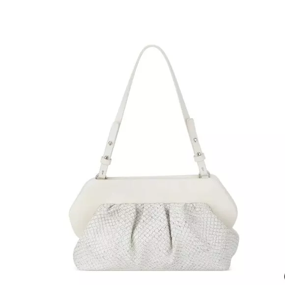 Vince Camuto Cotton White Amari Handbag Clutch Purse Shoulder Bag