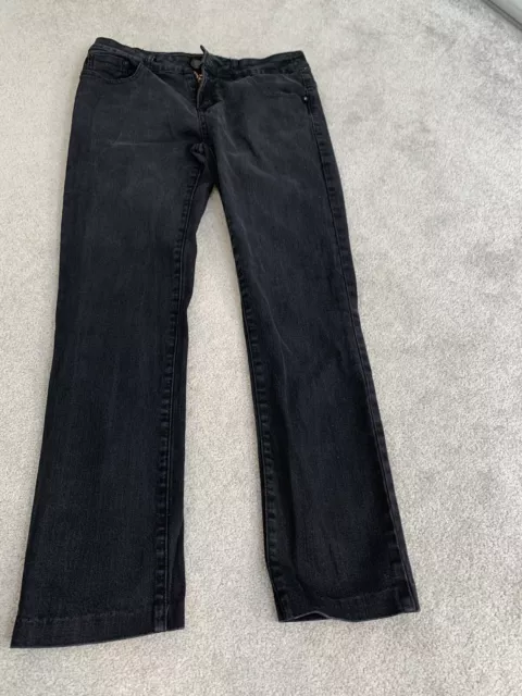 Ladies Ky Creation Black Jeans Size 12  L26 Inches