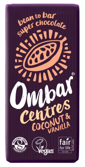 (Pack of 3) Ombar Raw Chocolate Coconut & Vanilla Centres 35g