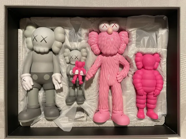 KAWS Family Vinyl Figures Grey/Pink