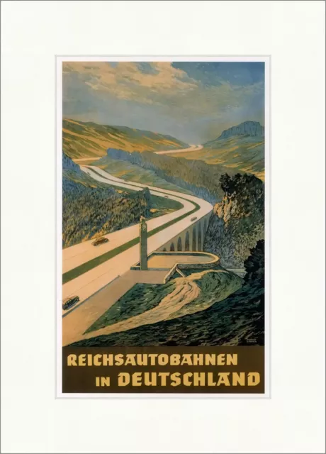 Reichsautobahnen in Deutschland Robert Zinner 1938 Kunstdruck Plakatwelt 774