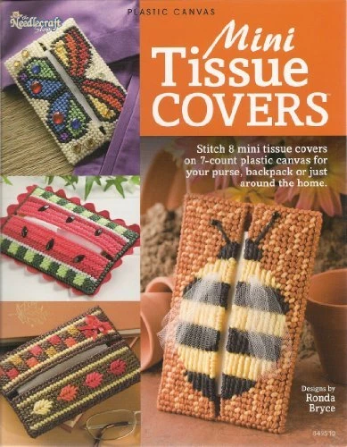 PLASTIC CANVAS MINI TISSUE COVERS (THE NEEDLECRAFT SHOP, **Mint Condition**