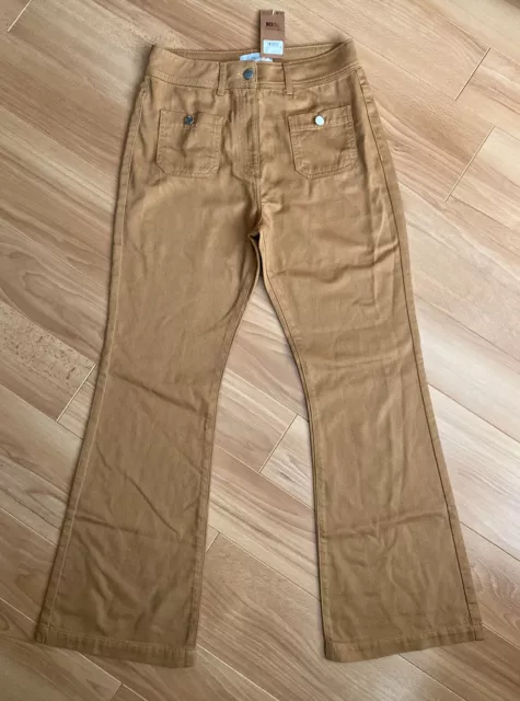 Pantaloni jeans da donna next generation senape flare taglia 10R nuovi con etichette