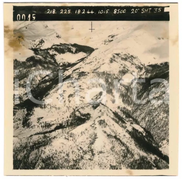 Febbraio 1944 WW2 ITALIA - ALPI - Fotografia AEREA militare 14x14 cm (13)