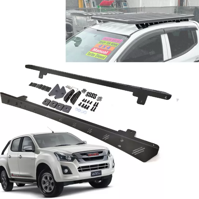 Black roof racks brackets kits roof rails to suit Isuzu D-Max Dmax 2012-2020