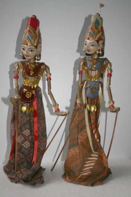 Wayang Golek Indonesien Stabpuppe Stockpuppe Bali Marionette Theater 2 Stück