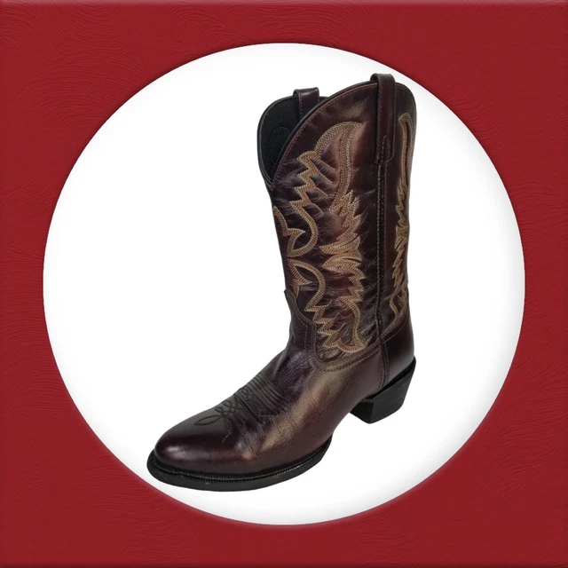 LAREDO MEN'S BIRCHWOOD Black Cherry Boots 68458 Size 8.5 EW £89.11