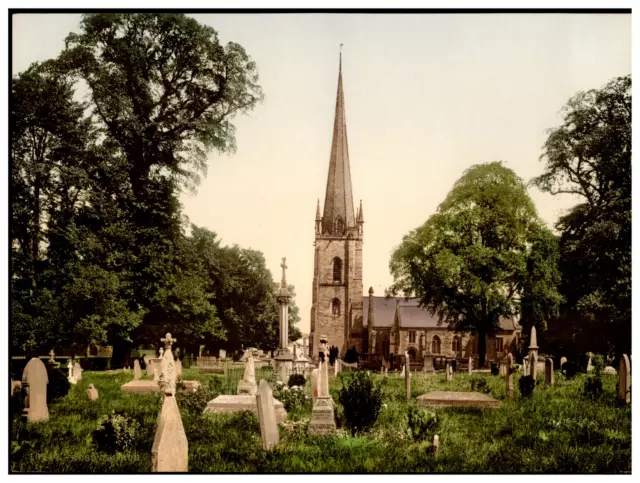 Angleterre. Wye Valley. Ross. Church. Vintage photochrom by P.Z, Photochrom Zuri