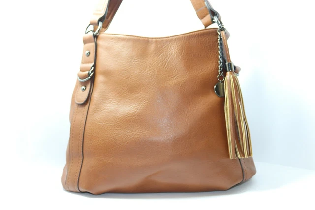 ANNA FIELD SAC à Main Porté Épaule Cuir Marron TBE EUR 36,00