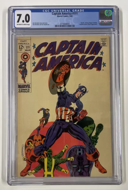 Captain America #111. March 1969. Marvel. 7.0 Cgc. Classic Jim Steranko Cover!