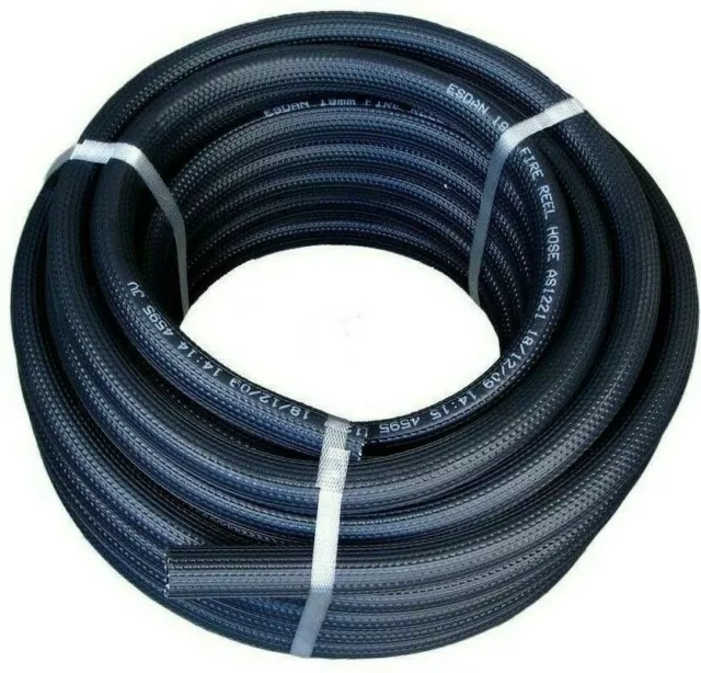 FIRE FIGHTING REEL BLACK HOSE PIPE PUMP 20mm 3/4 x 50m COIL SAFETY Australian