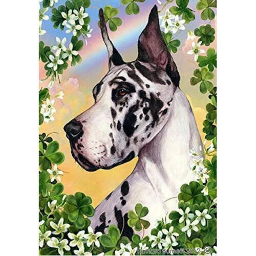 Clover House Flag - Harlequin Great Dane
