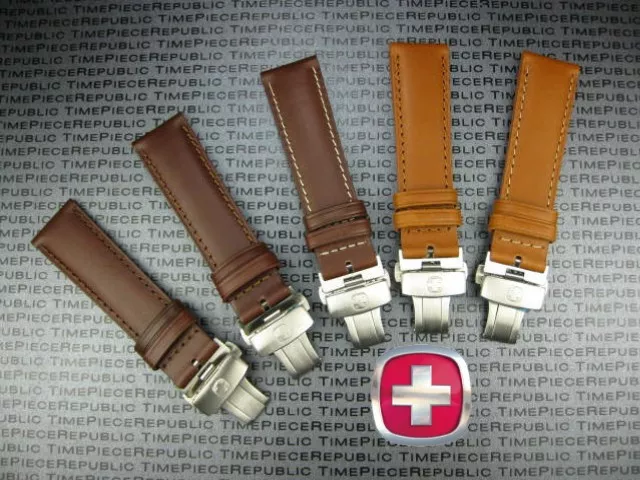 20mm Victorinox Swiss Army Becerro Marrón Cuero Tira Despliegue Cepillo Hebilla