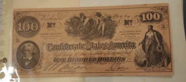 Confederate 100 Dollar Note(Facsimile)