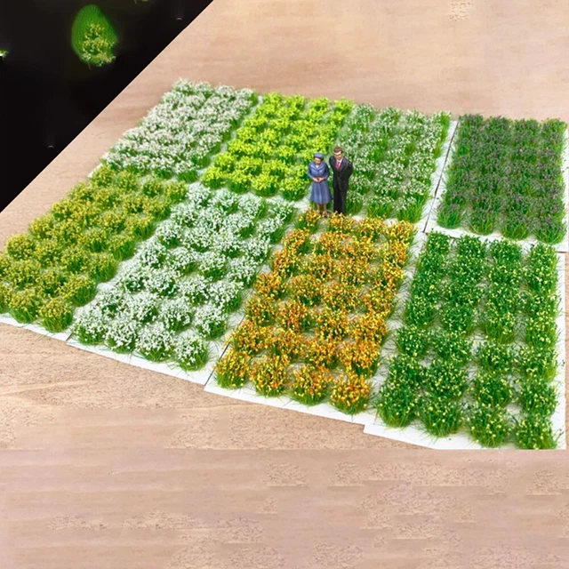 Touffes d'herbe statiques auto-adhésives pour grappe de buisson de fleurs minia