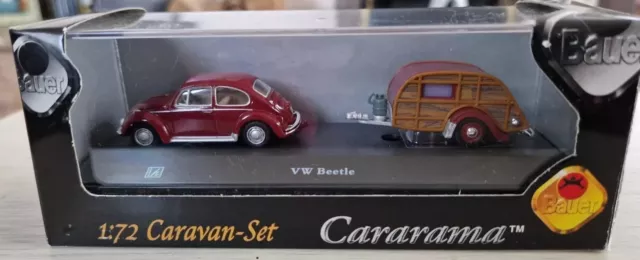 Hongwell Cararama VW Beetle and Caravan. Some damage to the box (SB13)