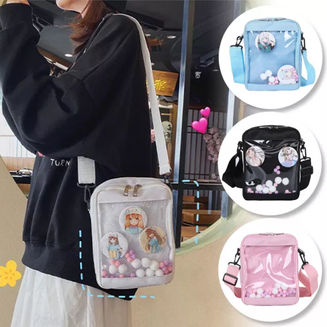 Lolita Girl Anime Japanese Cute Canvas Itabag Transparent Messenger Shoulder Bag