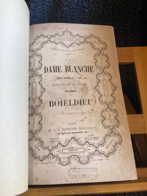 Boieldieu La Dame blanche partition chant piano éditions Girod