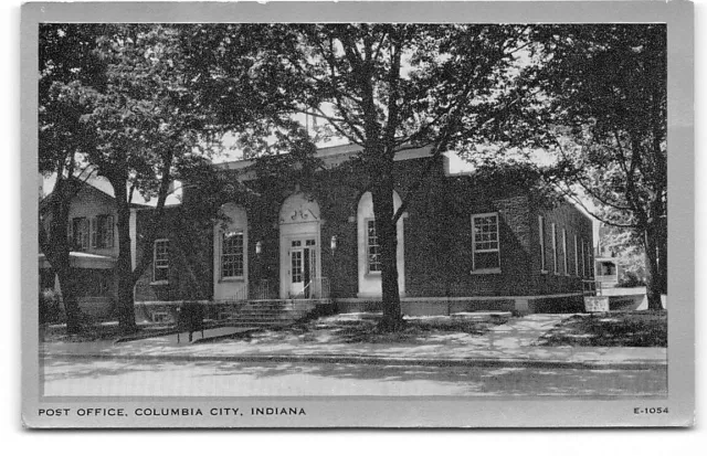 Indiana-IN-Columbia City-Post Office-Vintage-Clear View-Postcard