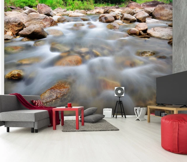 3D CLEAN WATER Flowing K116 Wallpaper Mural Self-adhesive Removable ...