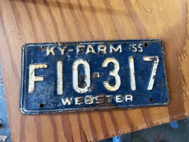 1955 Kentucky Webster County Farm License Plate