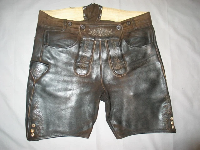 Pantaloni corti in pelle folcloristica pantaloni piatti pelle lapponica Karl Klüber Pantaloni corti in pelle folcloristica pantaloni piatti pelle lapponica Karl Klüber