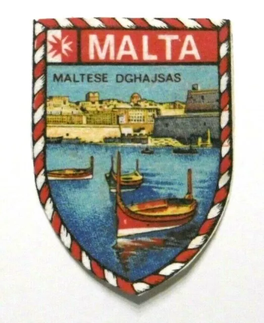 Souvenir-Aufnäher Malta maltesische Boote Maltese Dghajsas Mittelmeer Patch 80er