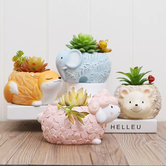 Cute Animal Flowerpot Succulent Cactus Plant Pot Resin Container Home Decor