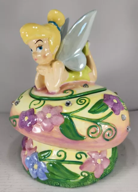 Disney Tinkerbell on Magic Mushroom Cookie Jar  Retired Rare Vintage Nice
