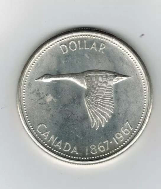 1967 SILVER Canadian Centennial  Dollar.