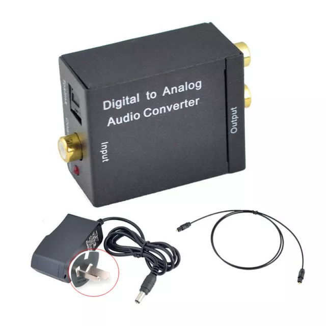 Digital Toslink Optical Coaxial To Analog RCA L/R Audio Converter+Cable+Adapter