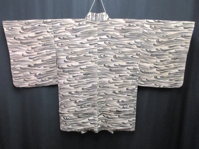 7617H4 Silk Vintage Japanese Kimono Haori Jacket Abstract art