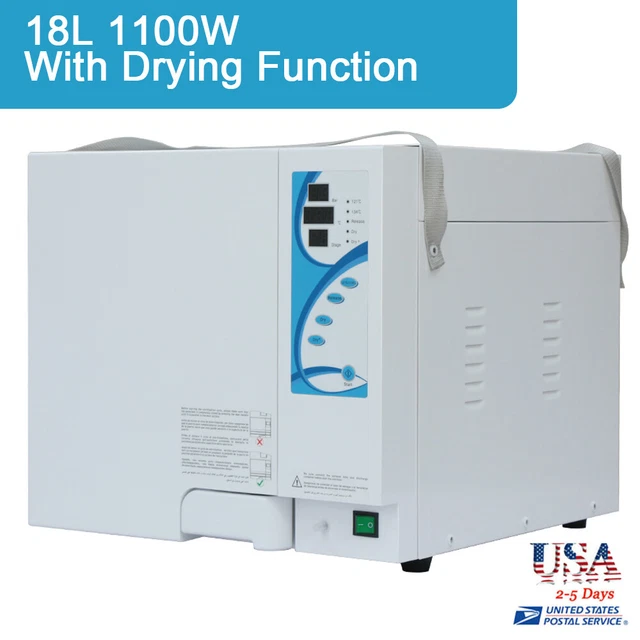 18L Dental Autoclave Sterilizer Drying Function Medical Steam Sterilization FDA