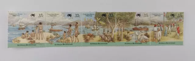 Christmas Island 1988 Australia Bicentenary Stamp Strip MNH