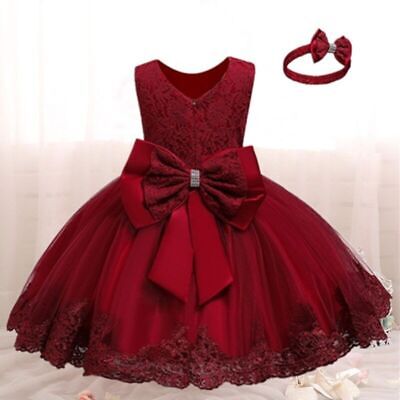 Baby Girls Costume Toddler Kids Party Lace Princess Dress Christmas Clothes