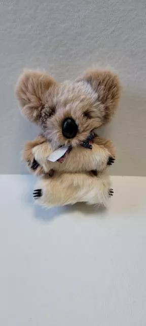 Vintage Koalas Plush Genuine Kangaroo Skin Australia w Real Fur
