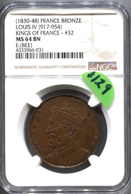 (1830-48) Bronze Louis IV (917-945) Kings of France # 32 - E:(BEE) - Lot# CT 547