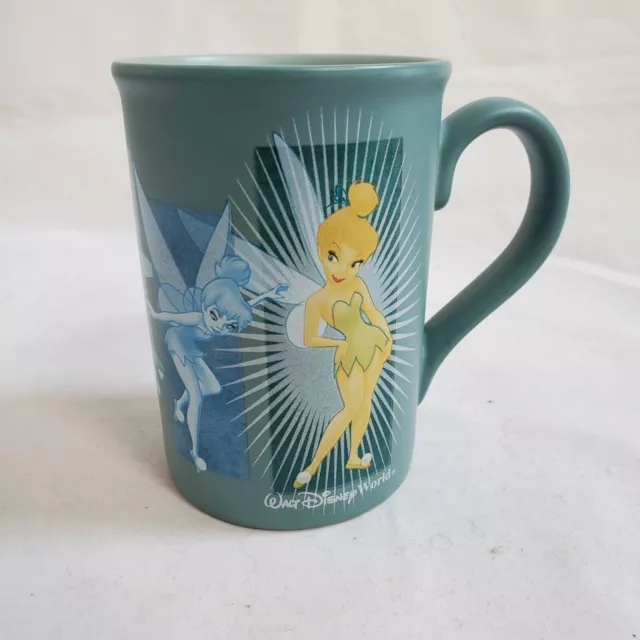 Vintage Walt Disney World Tinkerbell TINK Teal Blue Green Coffee Mug