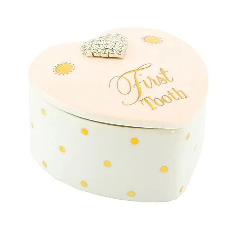Mad Dots First Tooth Trinket Box Baby Girl Boy Christening Gift