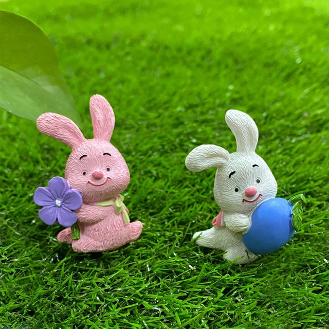 paysager Ornement de jardin Figurine fleur Petit Lapin Lapin Miniature