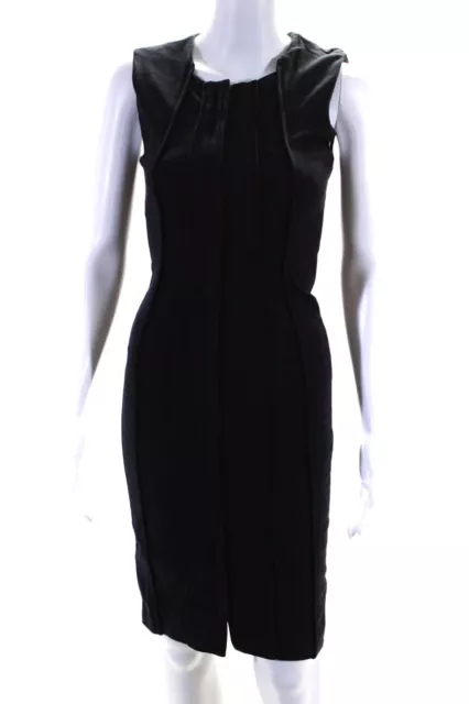 Diane Von Furstenberg Womens Sleeveless Front Zip Alexandria Dress Blue Size 0