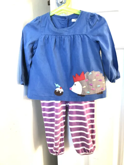 Christmas Pudding Baby Mini Boden Hedgehog Girls tunic Top Set 12-18 Months
