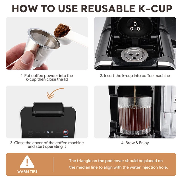 Edelstahl Drei Loch K-Cup-Kaffeekapselschale für Ninja-Kaffeemaschine -xp