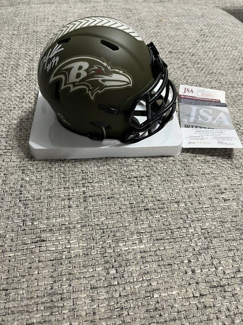 Baltimore Ravens Odafe Jayson Oweh Autographed Signed Salute Mini Helmet Jsa Coa