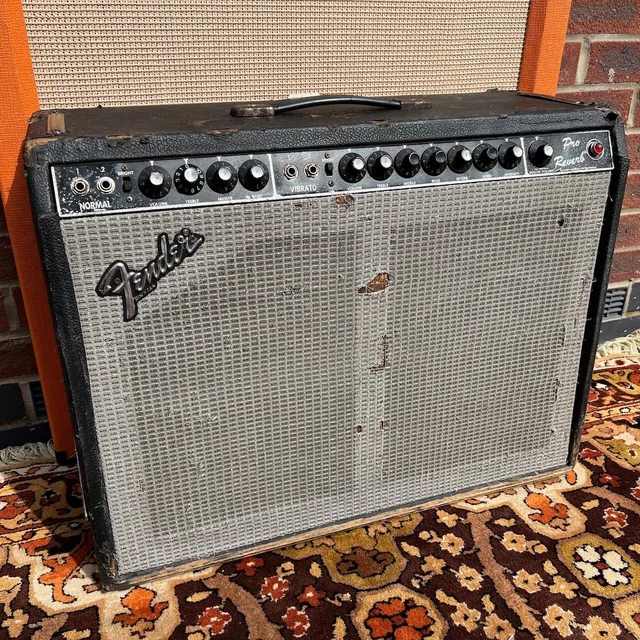 Vintage 1981 Fender Pro Reverb 2x12 Blackface USA Valve Combo Amplifier *1980s*